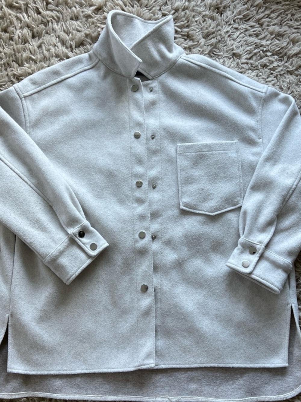 Zara Cream Fleece Collar Shacket
